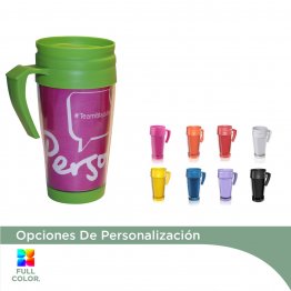 Mug Termico "Time" plastico c/asa 400 ml