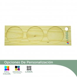 Tabla de Madera Para Picadas (3 Espacios) 12cm - 39cm
